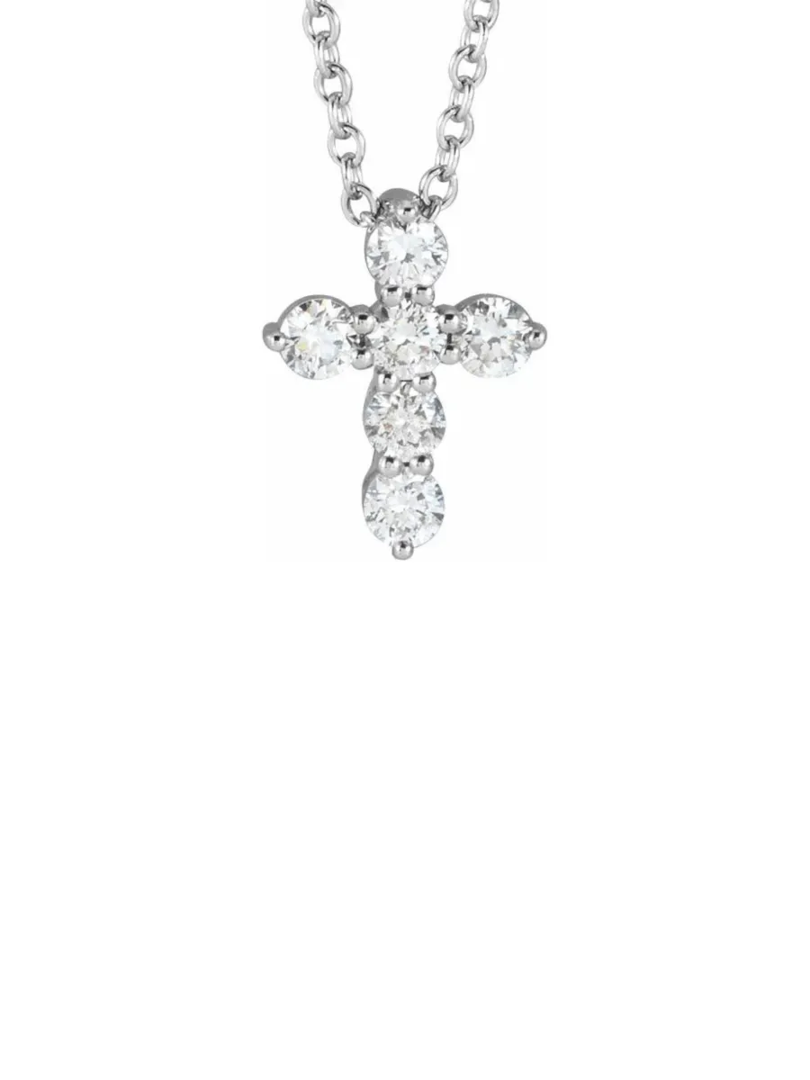 Diamond Cross Necklace 14K