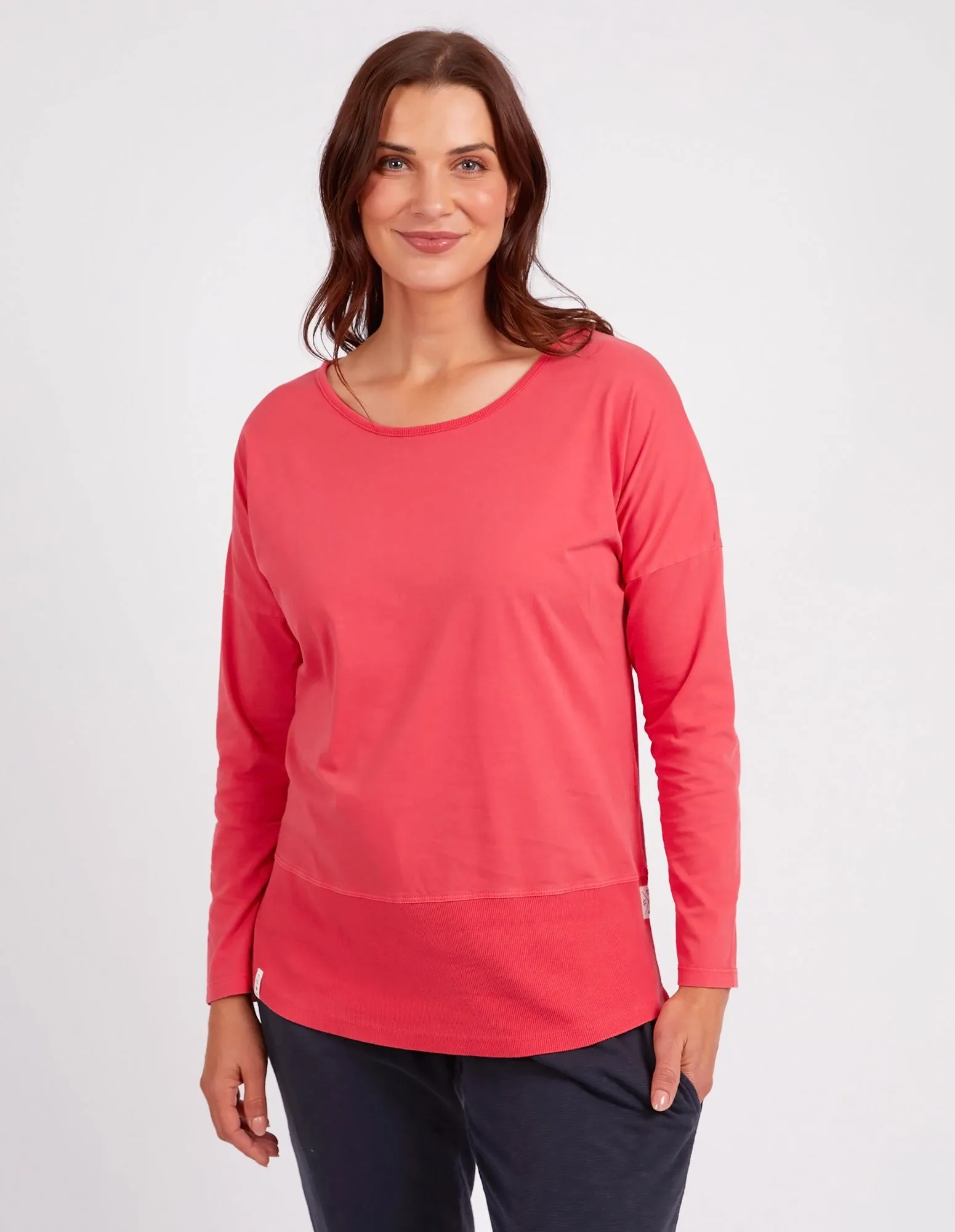 Elm Rib L/S Tee - Coral Spritz