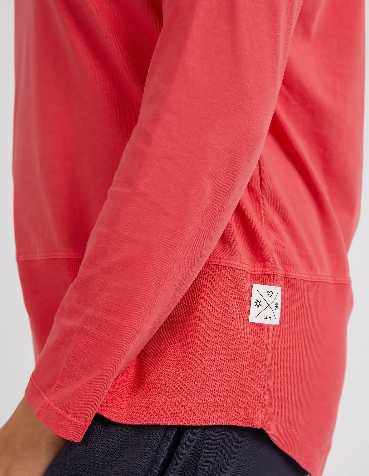 Elm Rib L/S Tee - Coral Spritz