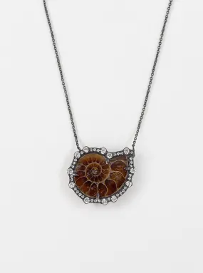 Freeform CZ Rim Ammonite Necklace