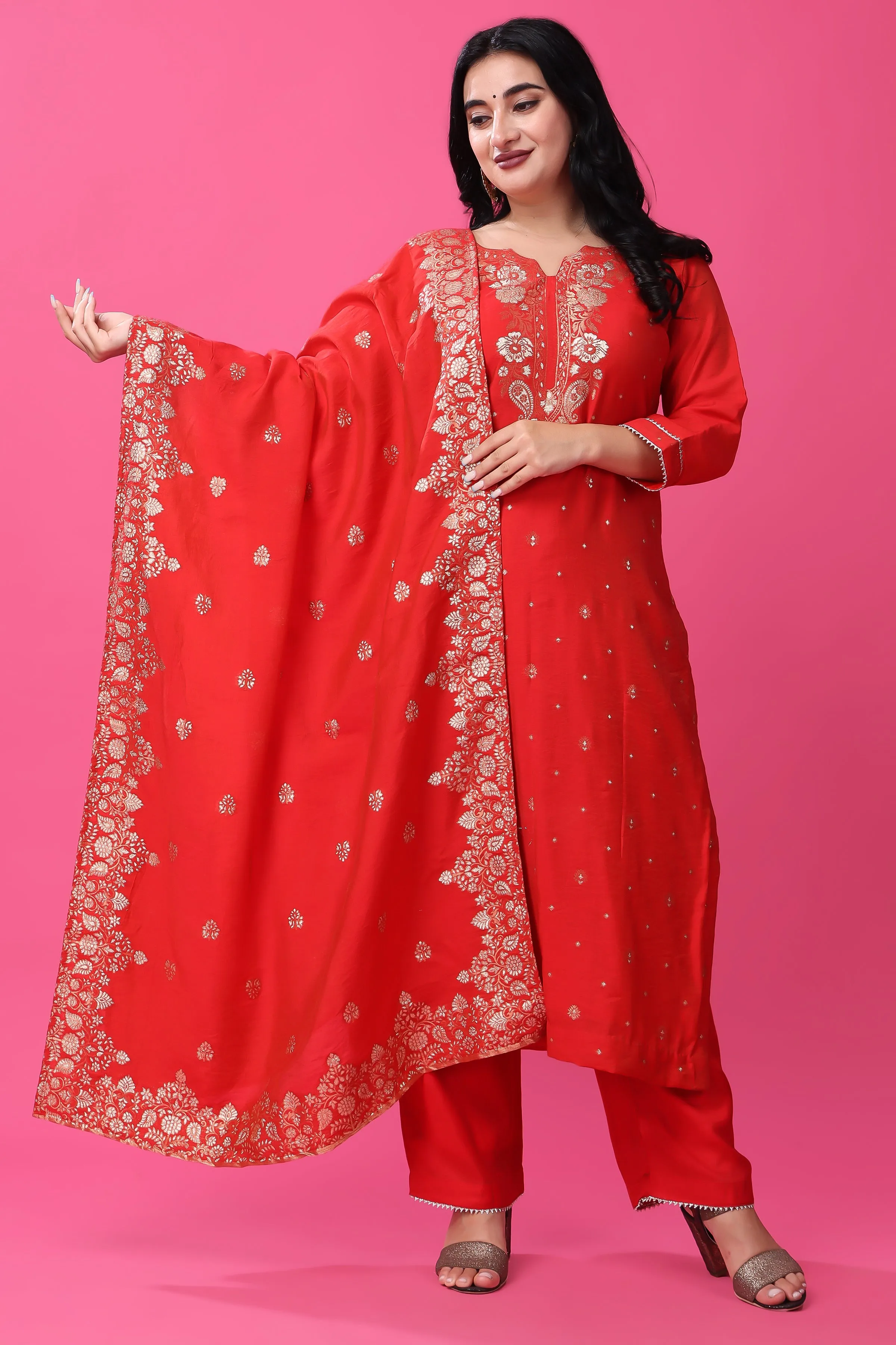 Gleaming Red Fancy Suit Set