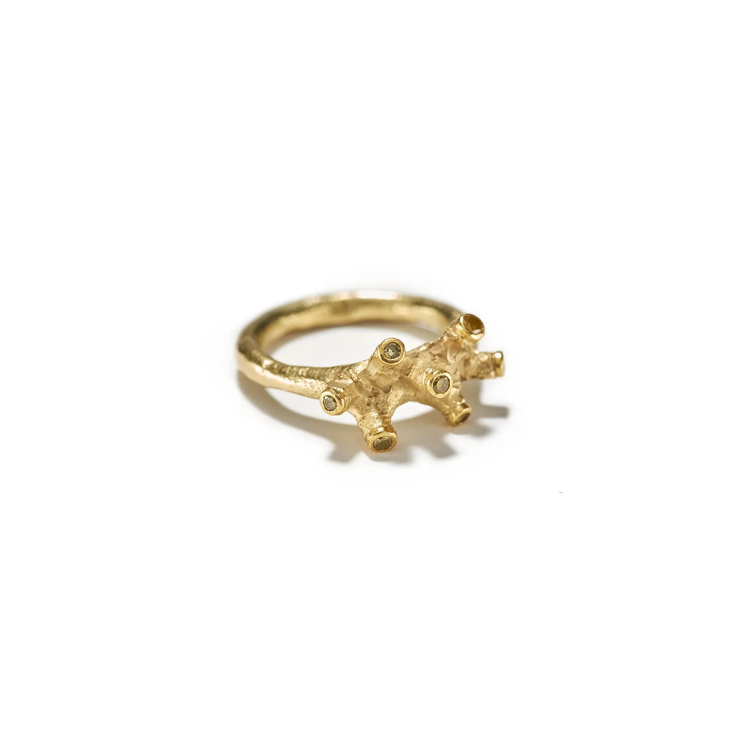 Gold & Yellow Diamond Spike Ring