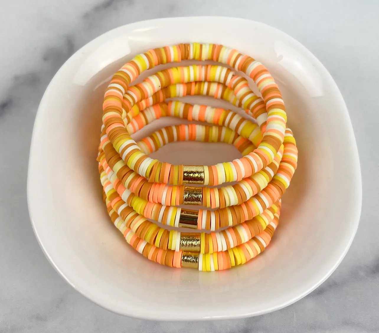 Heishi Small 6mm Color Pop Bracelet Candy Corn