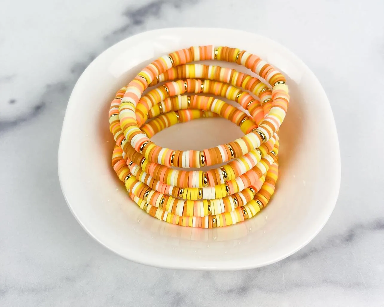 Heishi Small 6mm Color Pop Bracelet Candy Corn