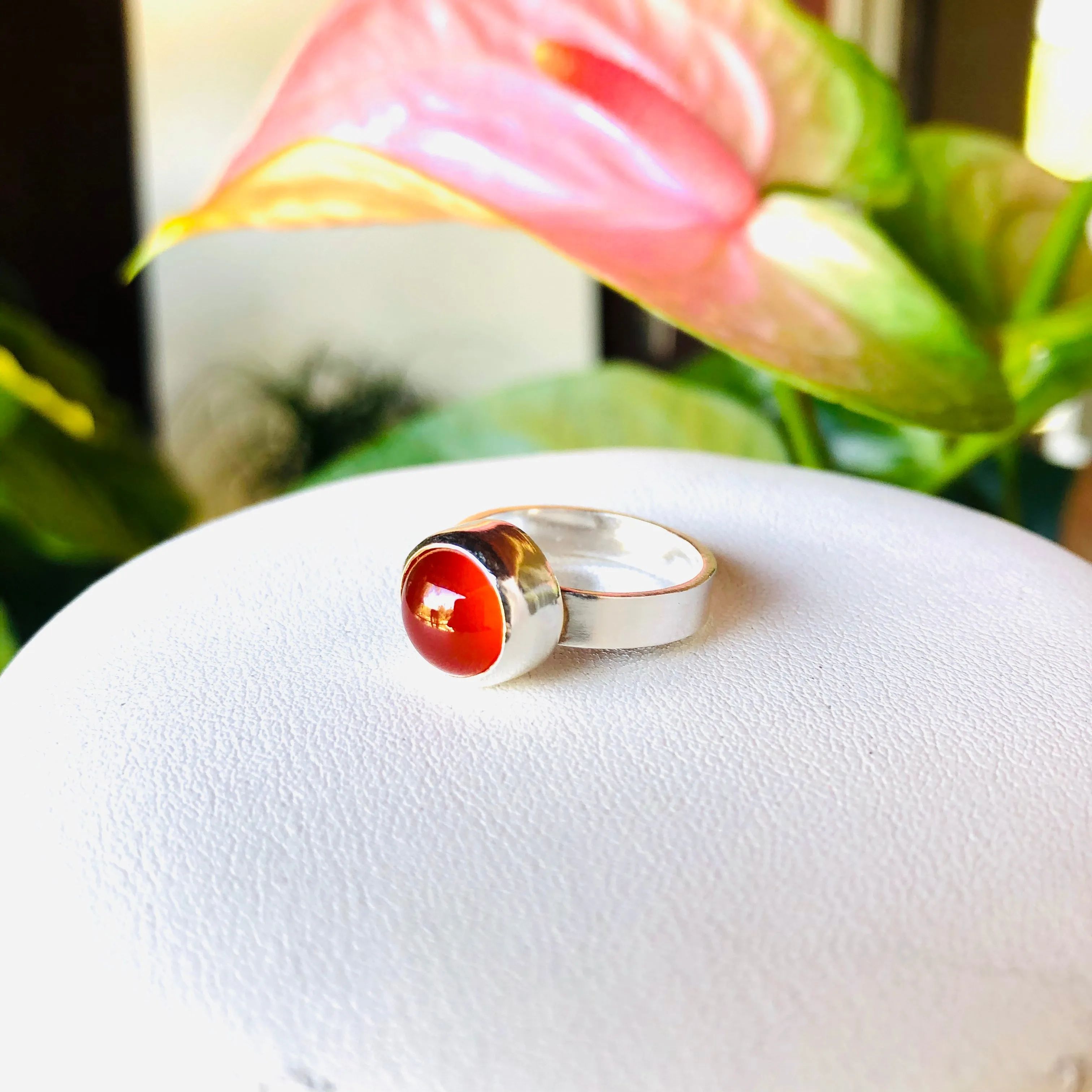 high dome carnelian ring