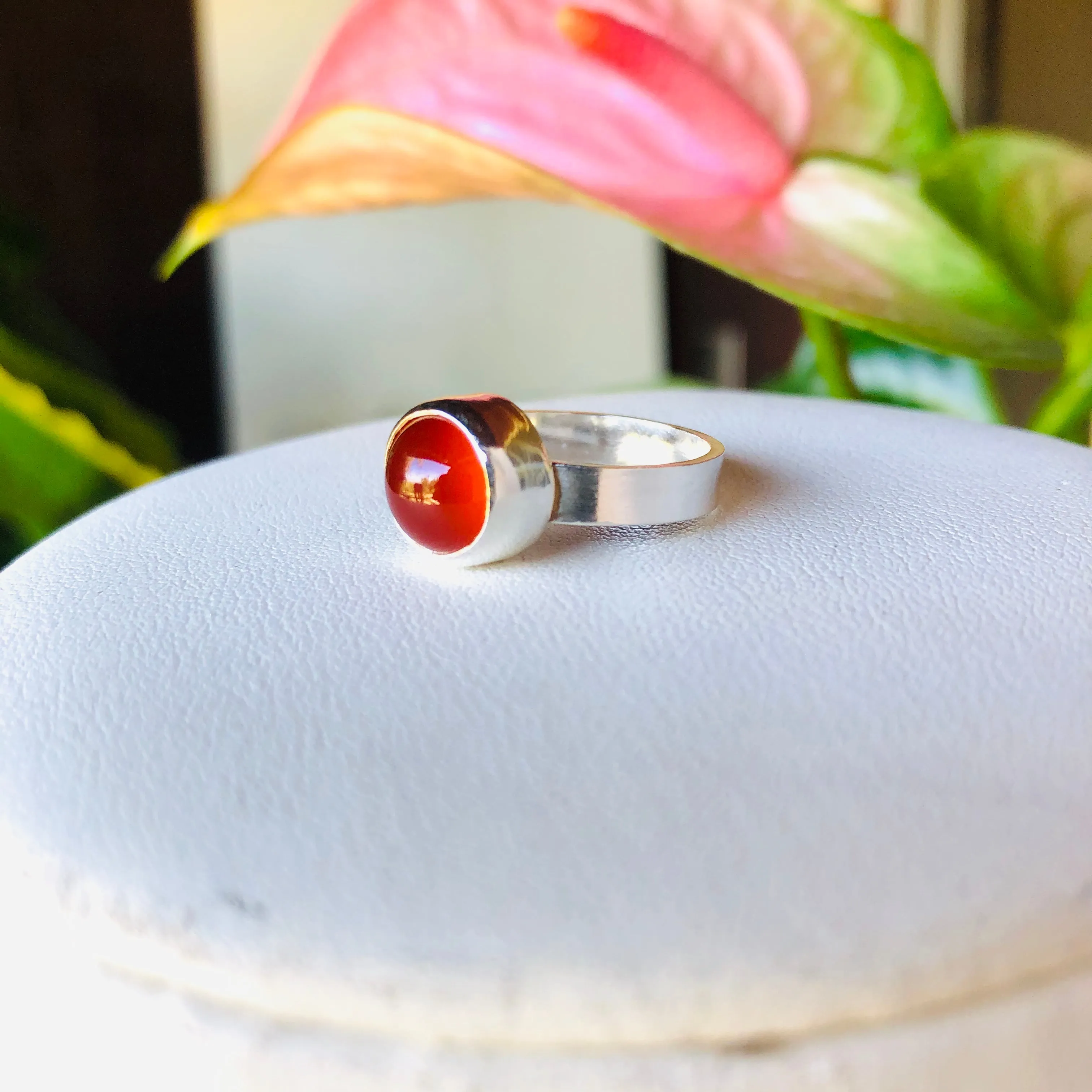 high dome carnelian ring