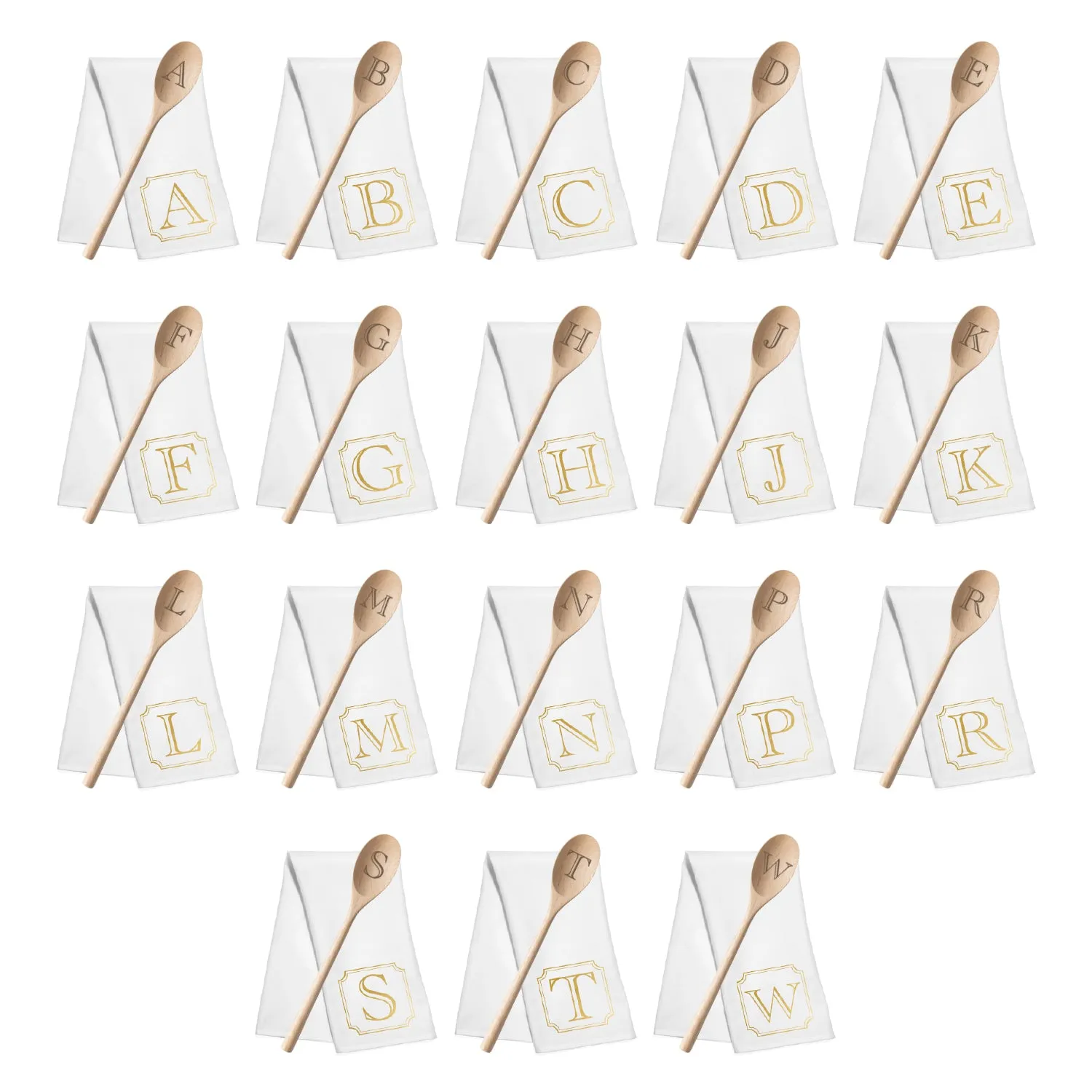 Initial Tea Towel & Spoon Set