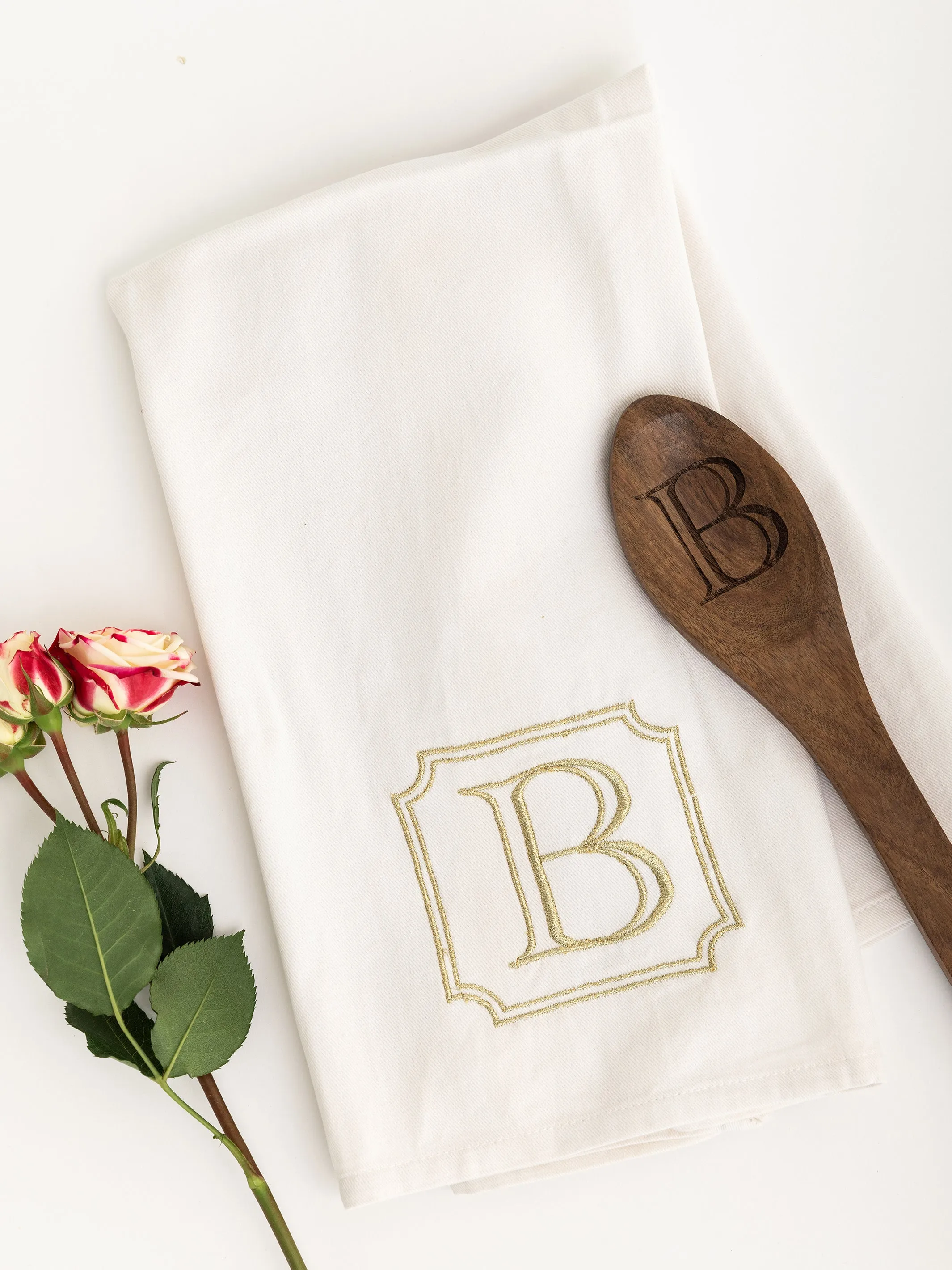 Initial Tea Towel & Spoon Set