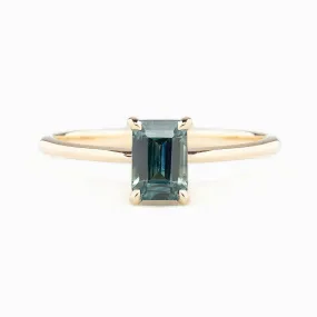 Jane Ring 1.07ct Blue Green Montana Sapphire, 14k Yellow Gold (One of a kind)