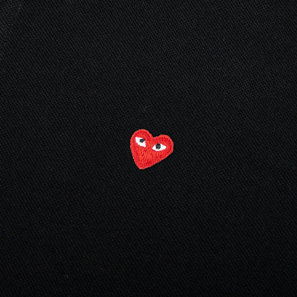 Little Red Heart Polo Shirt - Black