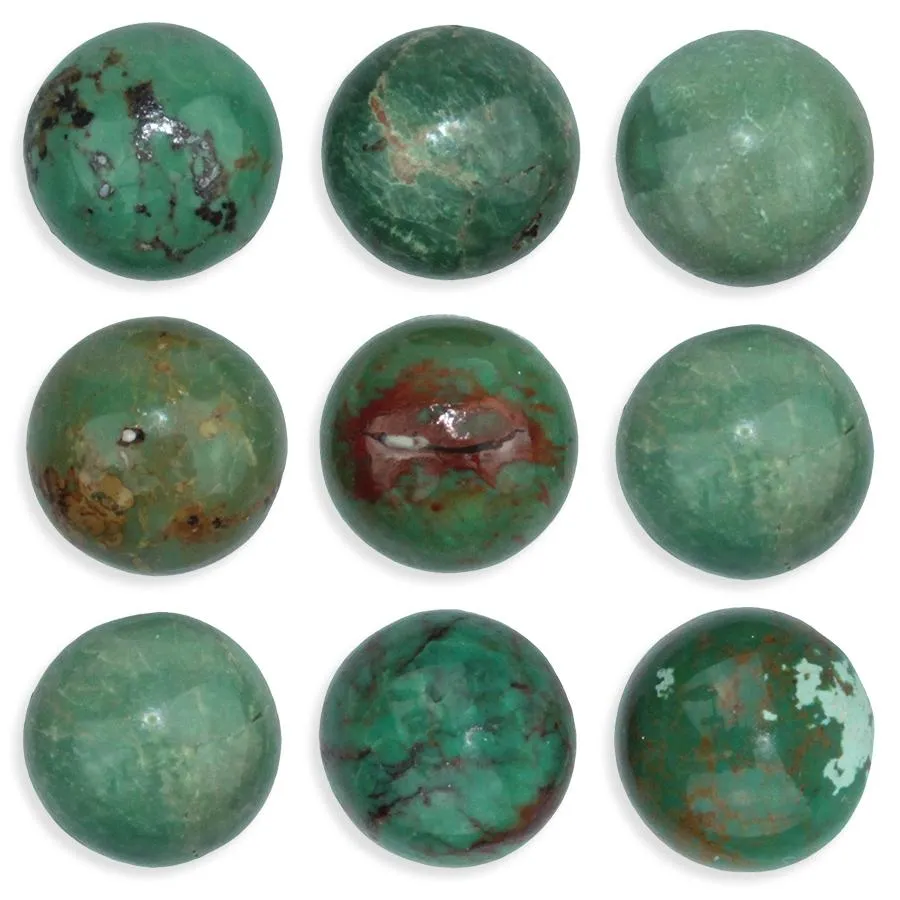 Natural Chinese Turquoise 10mm Coin Cabochon - CLEARANCE