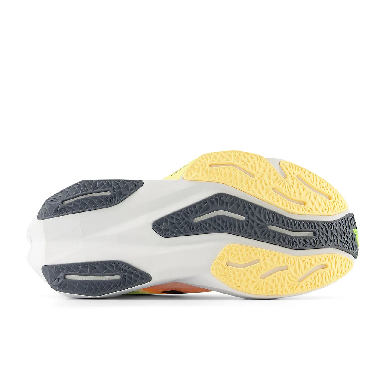 New Balance FuelCell Rebel v4 (Womens) - White/Bleached Lime Glo/Hot Mango