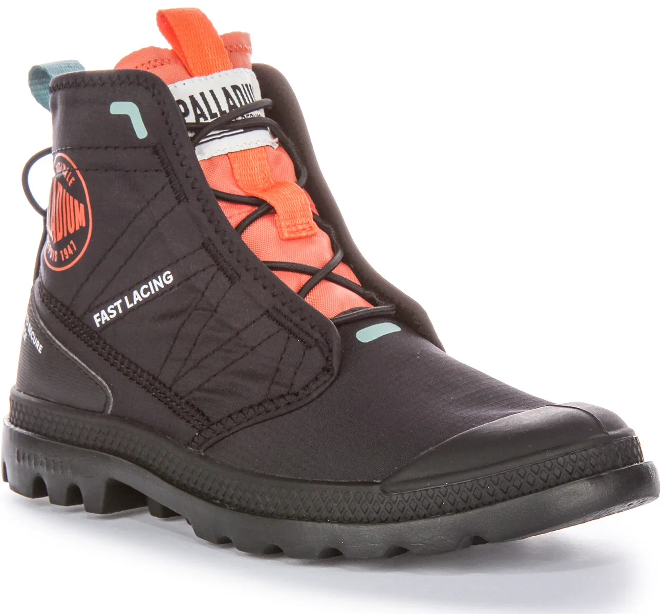 Palladium Pampa Travel In Black Orange Boots