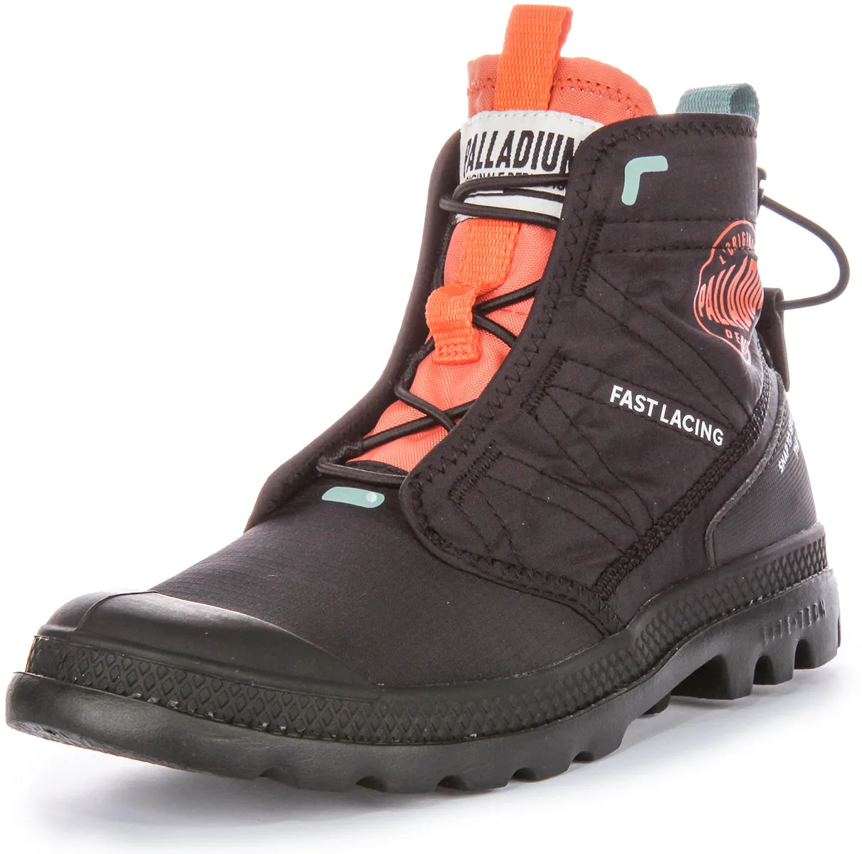 Palladium Pampa Travel In Black Orange Boots