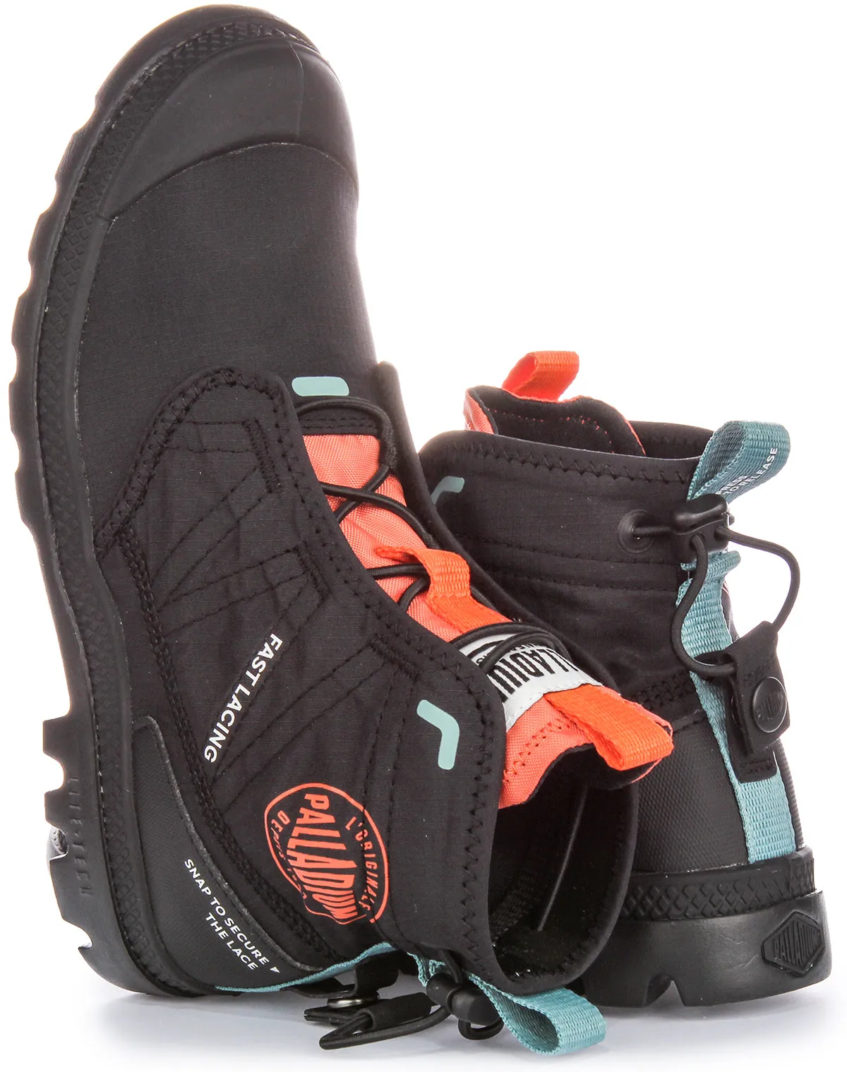 Palladium Pampa Travel In Black Orange Boots