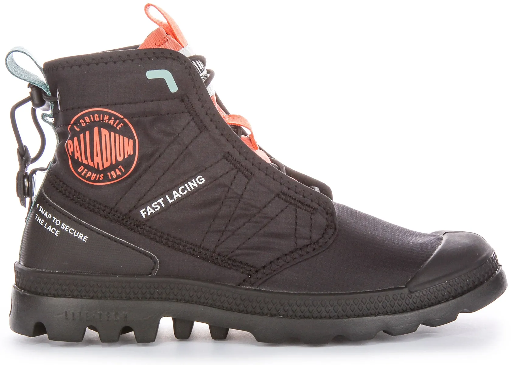 Palladium Pampa Travel In Black Orange Boots