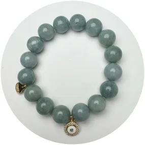 Persian Blue Jade with Pavé Enamel Evil Eye