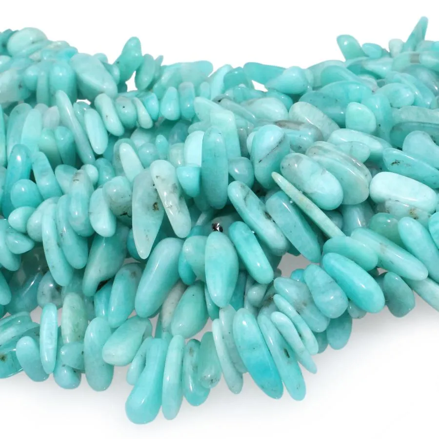 Peruvian Amazonite 5x10-20mm Teeth 15-16 Inch