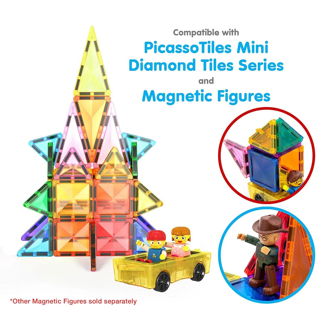 PicassoTiles 120pc Mini Diamond Series Magnetic Tiles Children's Play Set