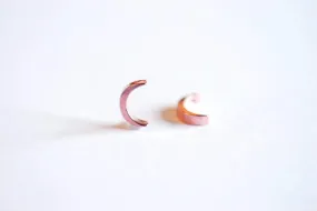 Pink Rose Wholesale Gold Crescent Moon Beads-22k gold over Sterling Silver Vermeil Gold Moon Beads, Gold Half Moon Charm Pendant, Rose Gold Moon, 268