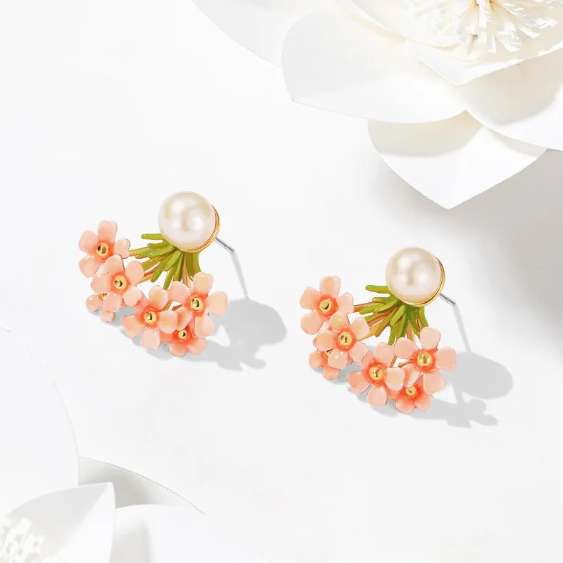 Pink Verbena Stud Earrings