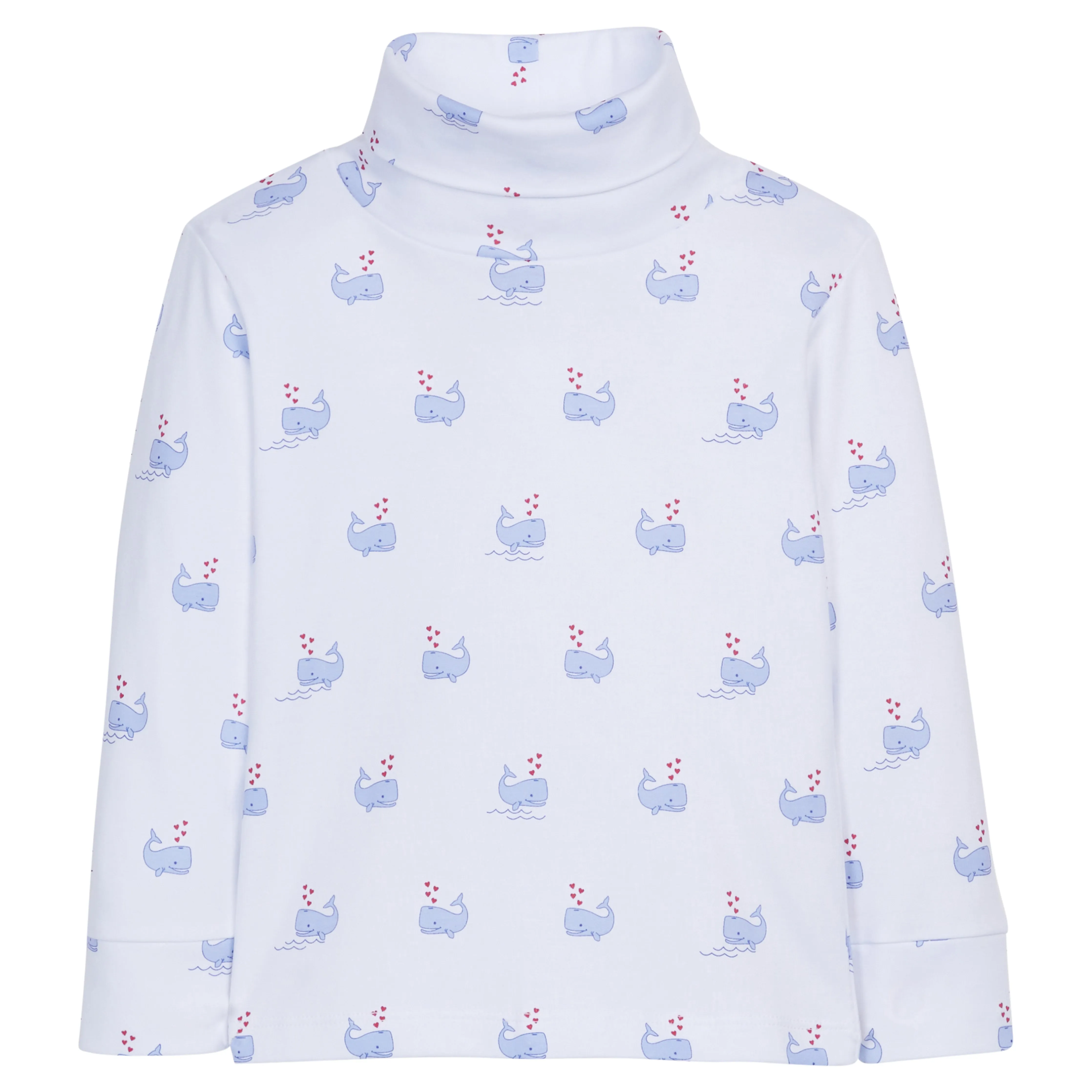 Printed Turtleneck - Blue Whales