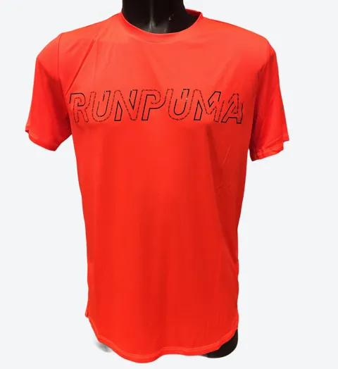 Puma Run Logo men's short sleeve t-shirt 52020384 lava red-black