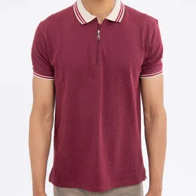 SLIM FIT HALF-ZIP POLO SHIRT