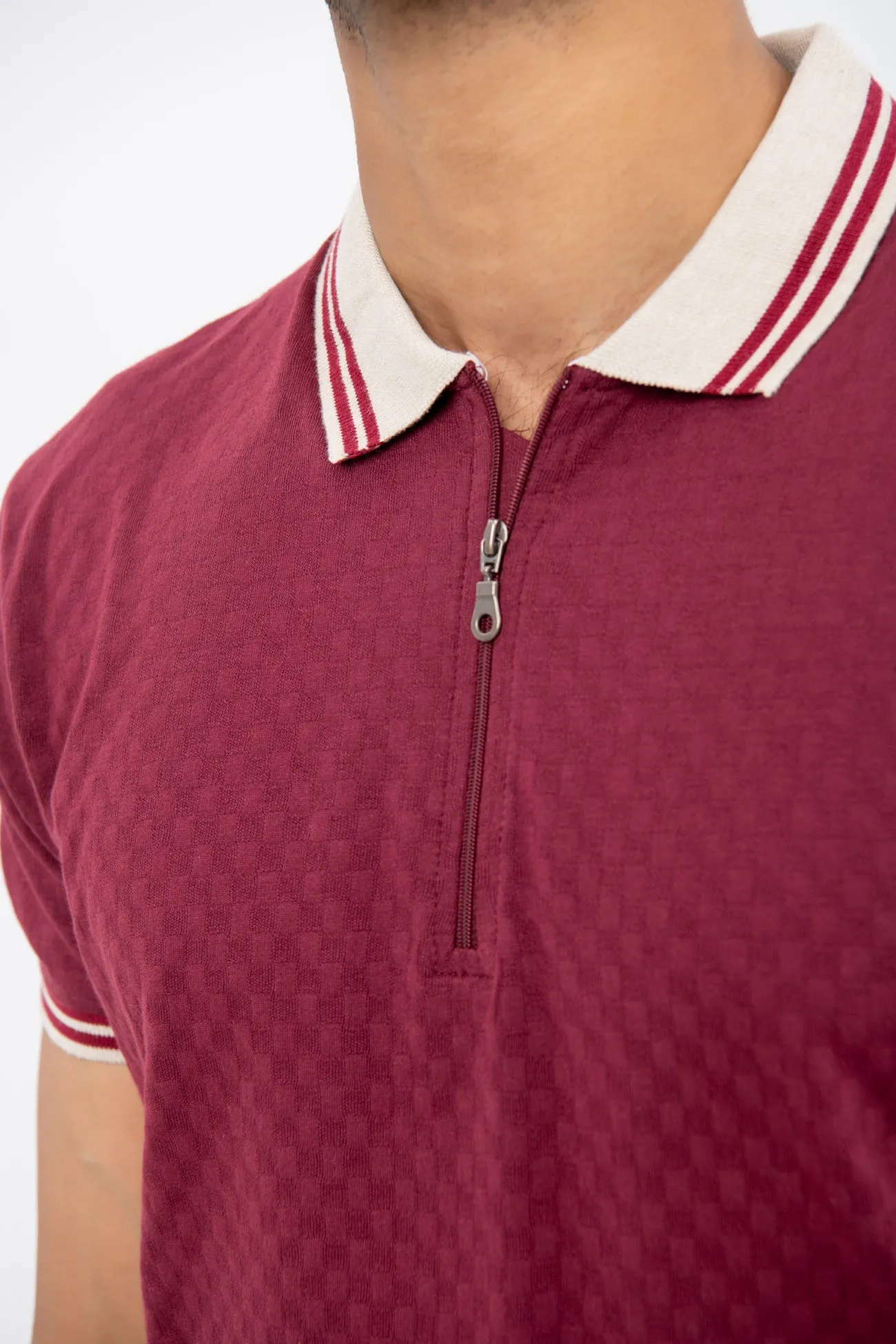 SLIM FIT HALF-ZIP POLO SHIRT