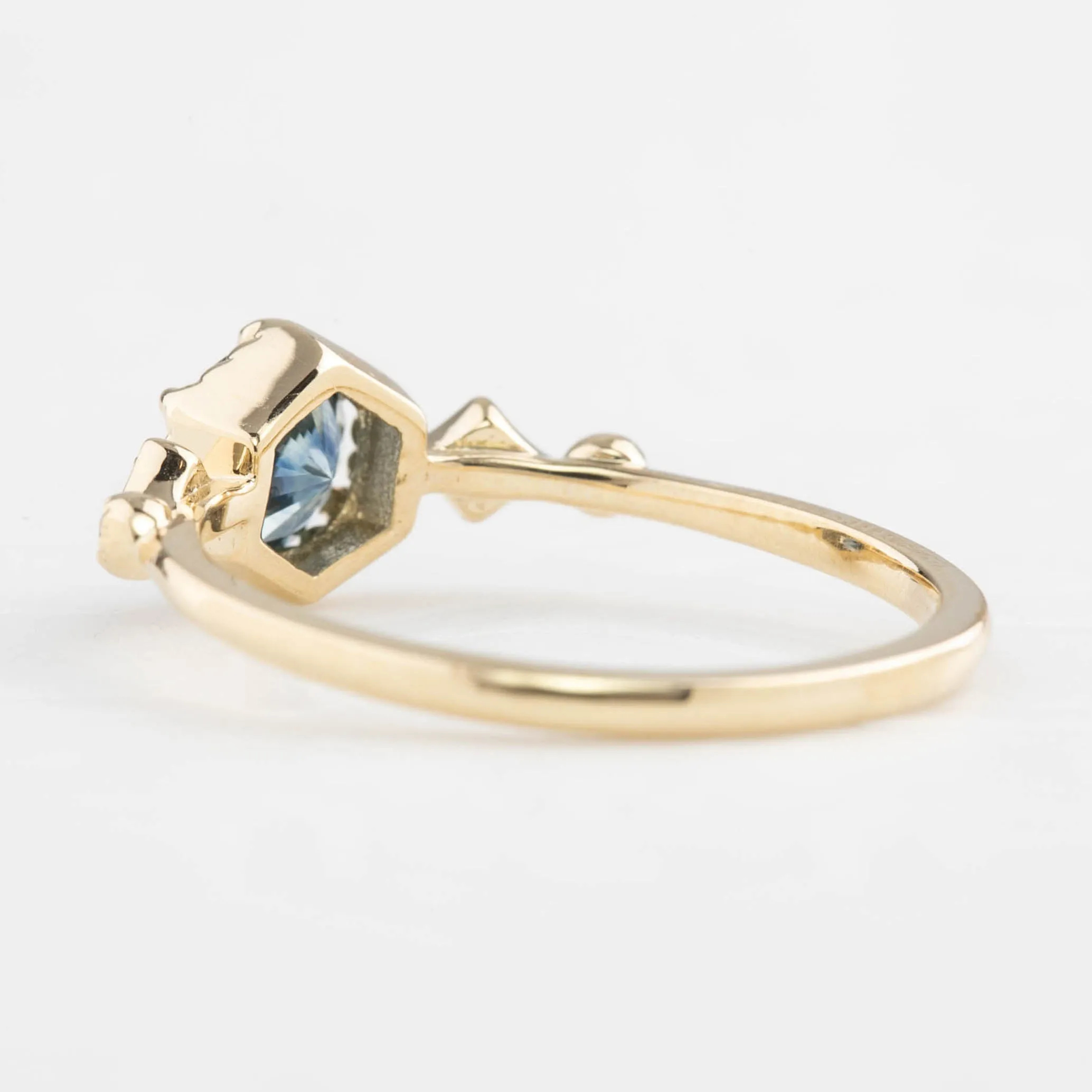 Stella Ring 0.75ct Teal Blue Montana Sapphire, 14K Yellow Gold (One of a kind)