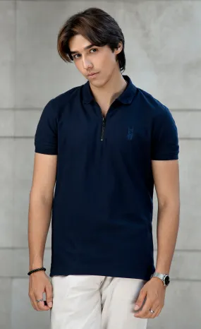 Streetela Navy Zipper Polo