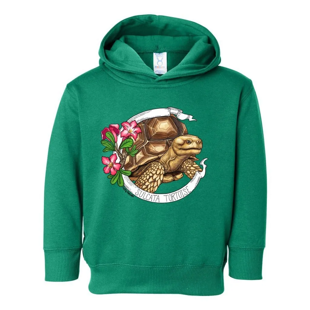 Sulcata Tortoise Toddler Pullover Hoodie, Cute Turtle Kids Top