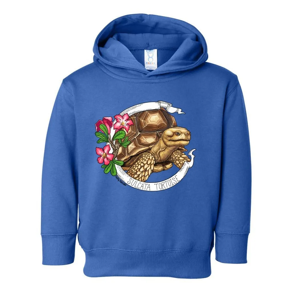 Sulcata Tortoise Toddler Pullover Hoodie, Cute Turtle Kids Top