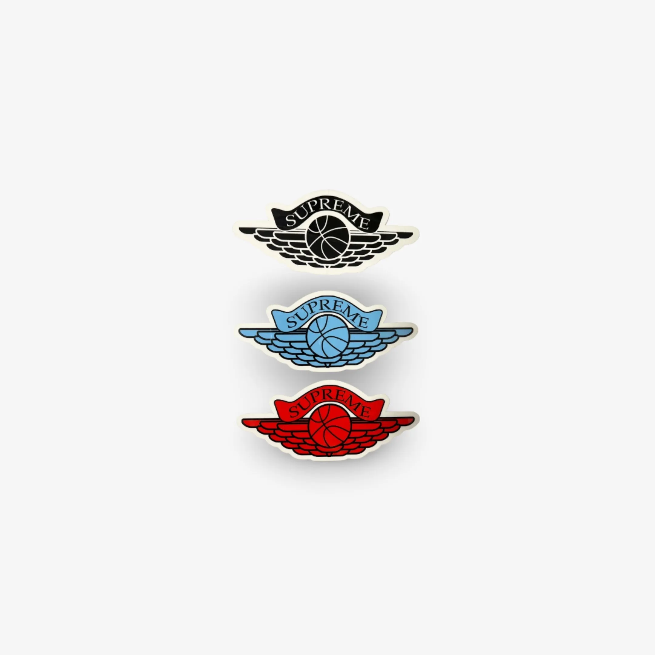 Supreme Sticker 'Michael Jordan Wings Logo' (Set of 6) Black / UNC Blue / Red (Standard   Mini) 1998