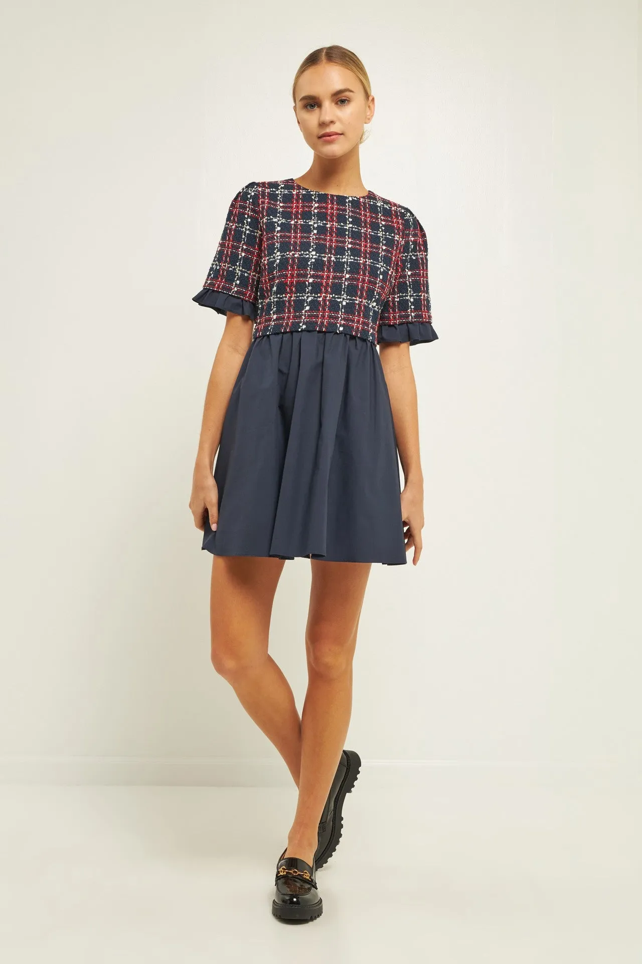 The ‘Mixed Tweed Poplin Mini Dress’