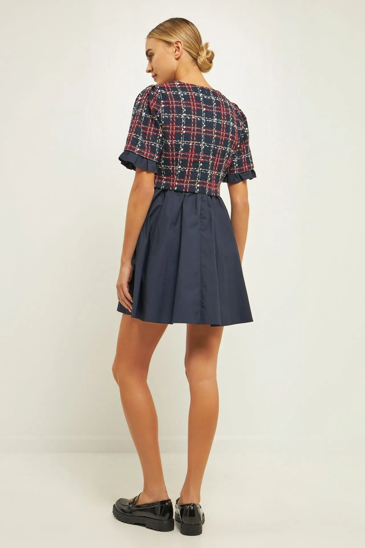 The ‘Mixed Tweed Poplin Mini Dress’