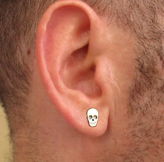 Tiny Skull Post Earrings