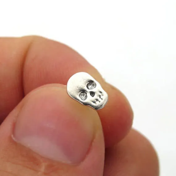 Tiny Skull Post Earrings