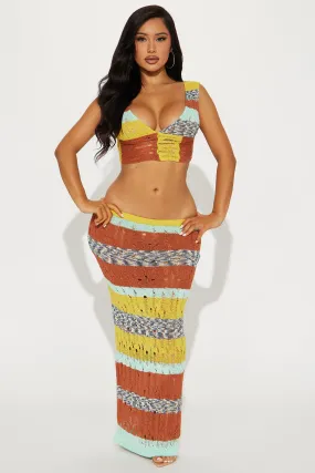 Tropical Affair Crochet Skirt Set - Multi Color