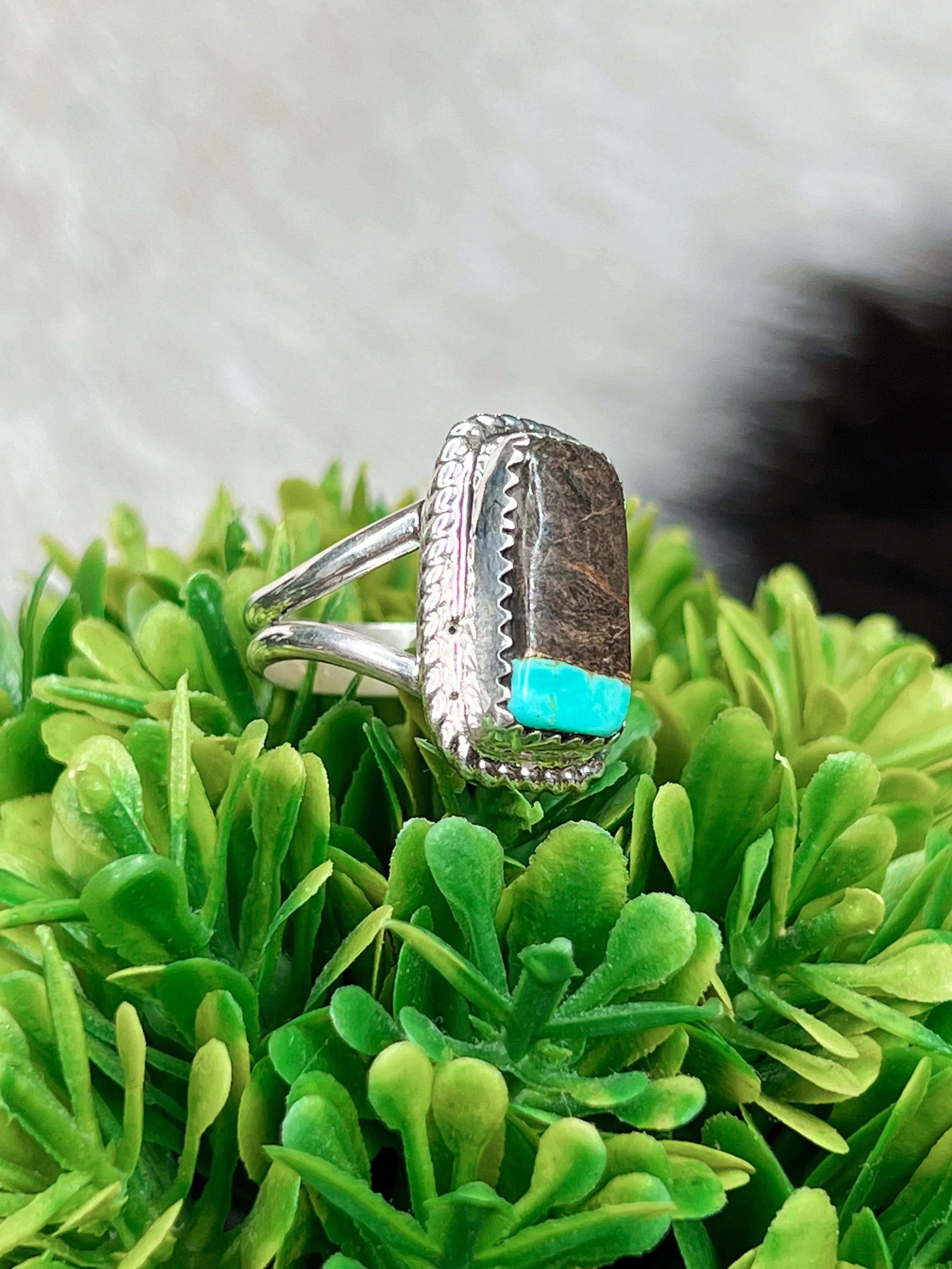 Two Faced Turquoise Sterling Silver Ring