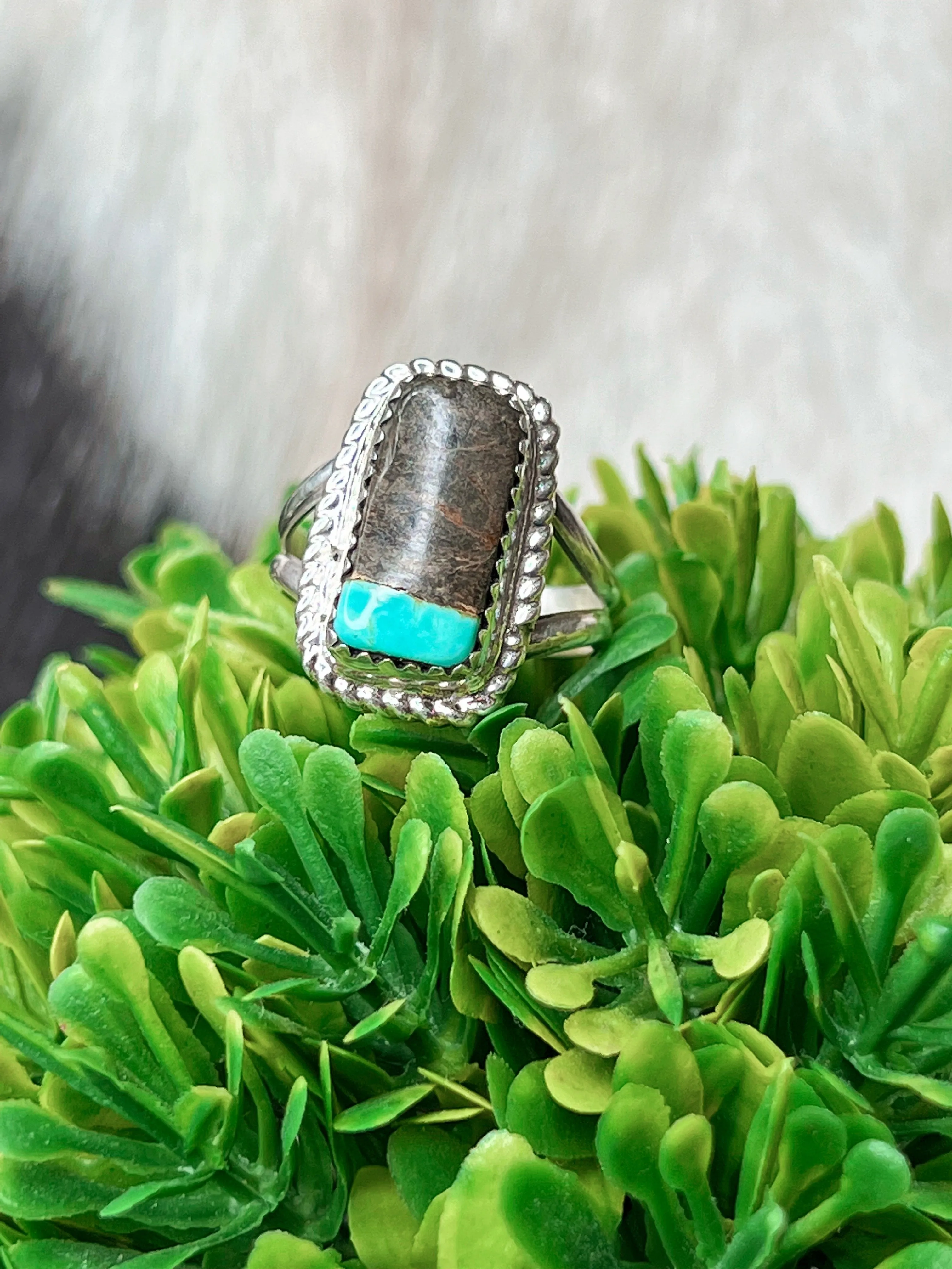 Two Faced Turquoise Sterling Silver Ring