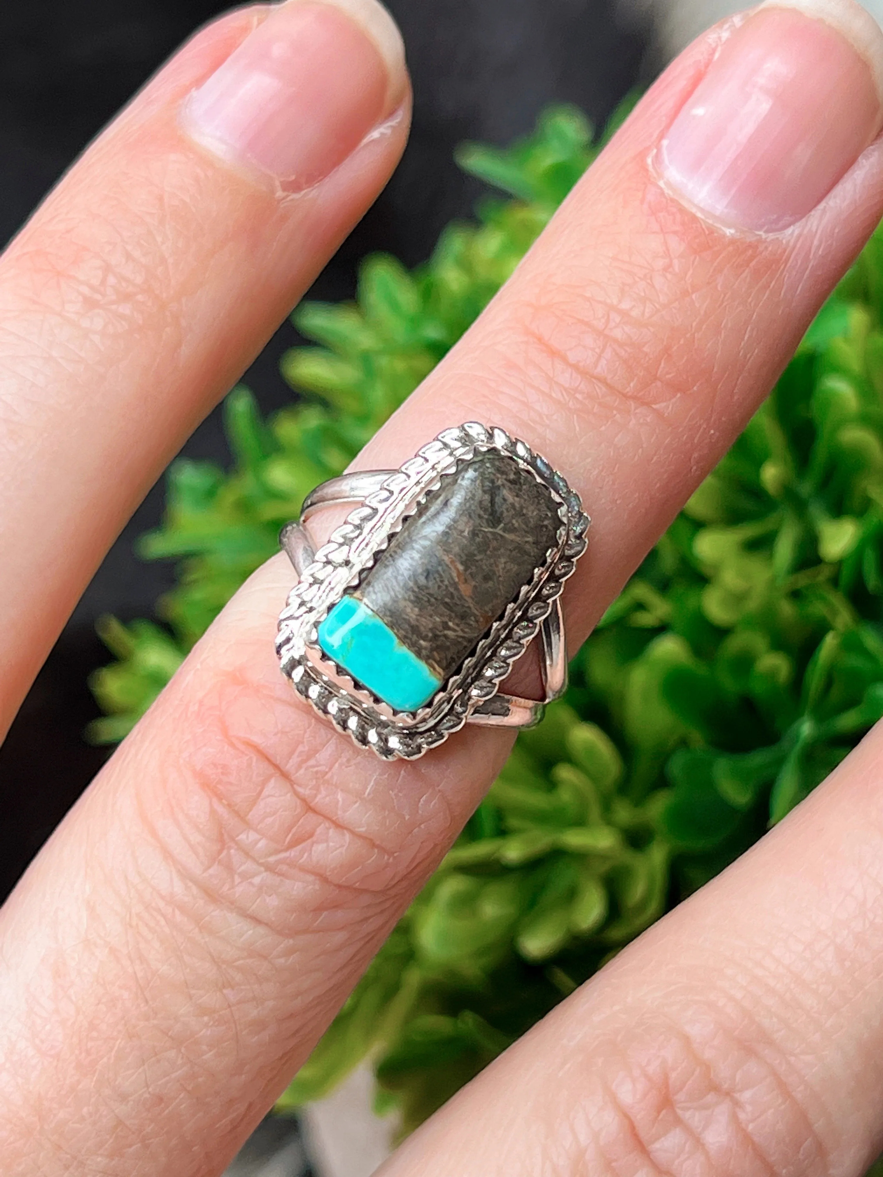 Two Faced Turquoise Sterling Silver Ring