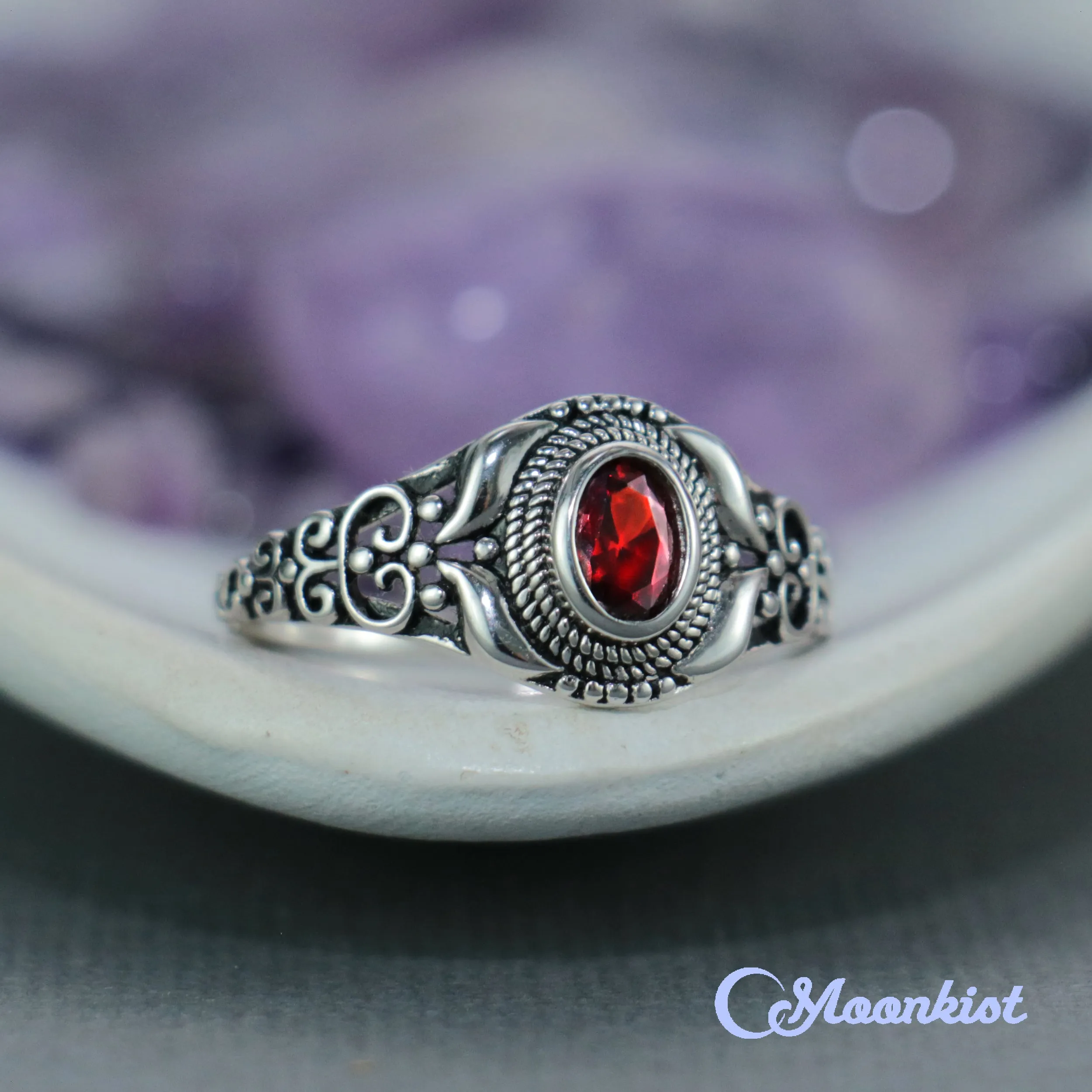 Unique Red Cubic Zirconia Graduation Ring | Moonkist Designs