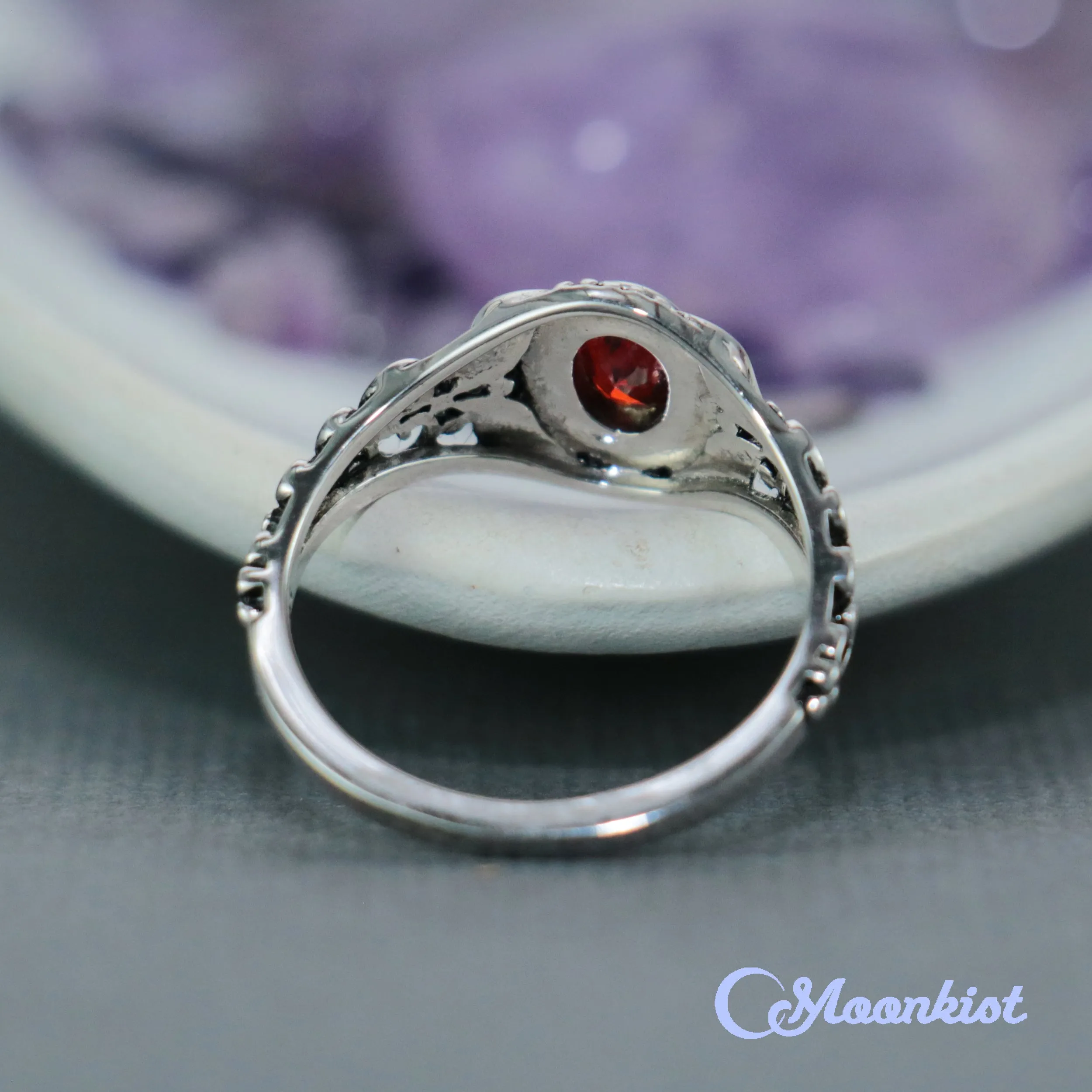 Unique Red Cubic Zirconia Graduation Ring | Moonkist Designs