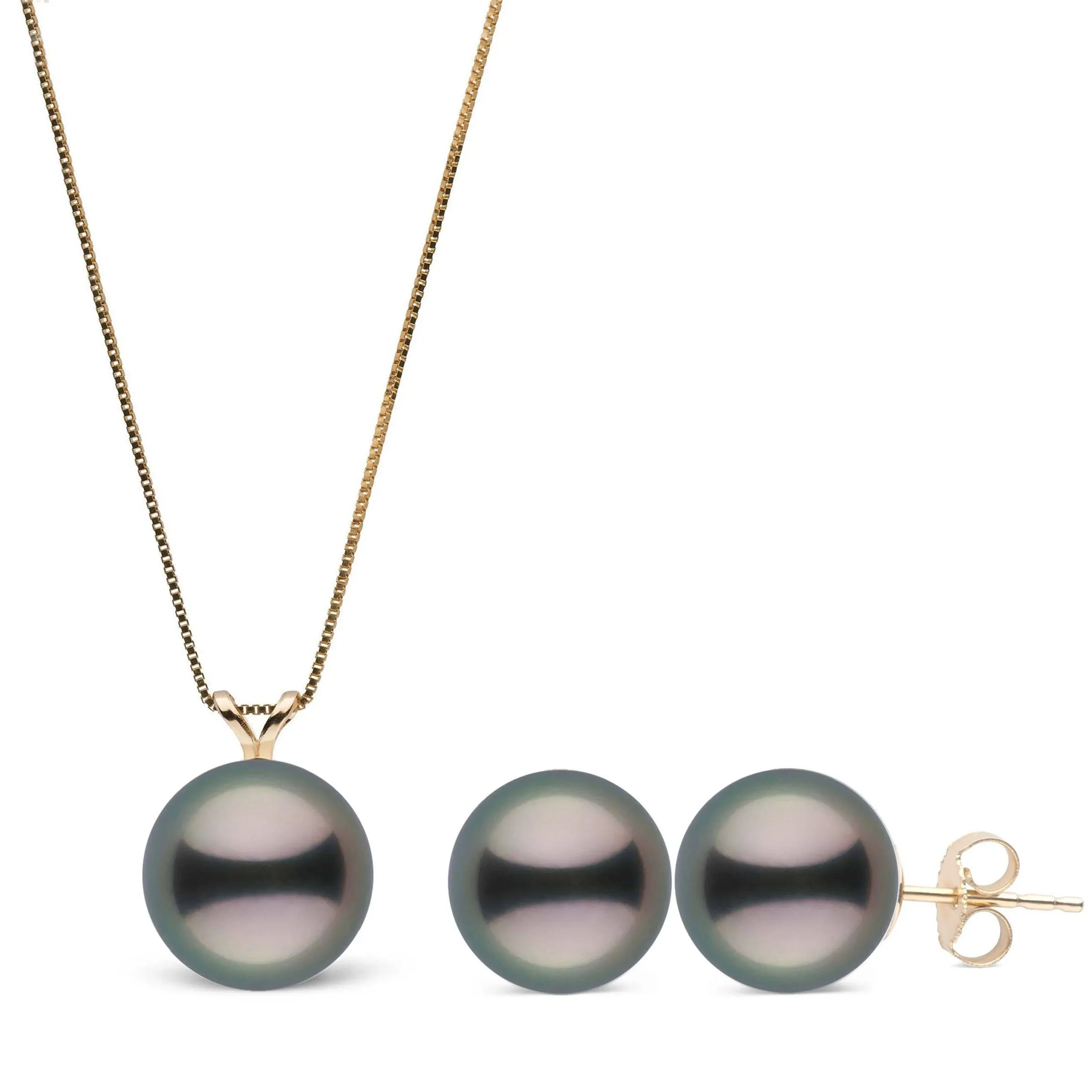 Unity Collection Tahitian Pearl Pendant & Stud Earrings Set