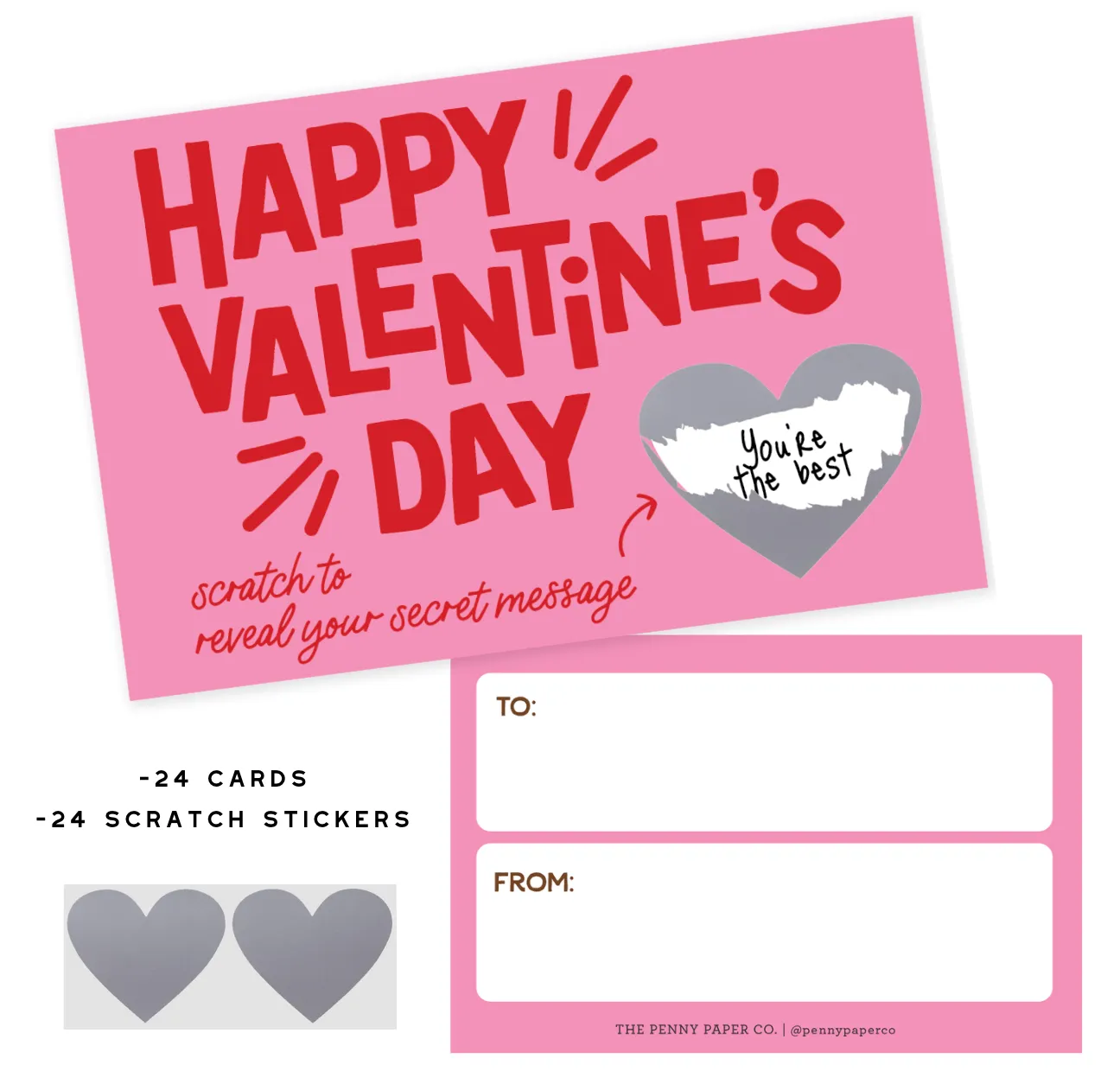 Valentine Scratch-Off Cards, 24 pk (SALE)