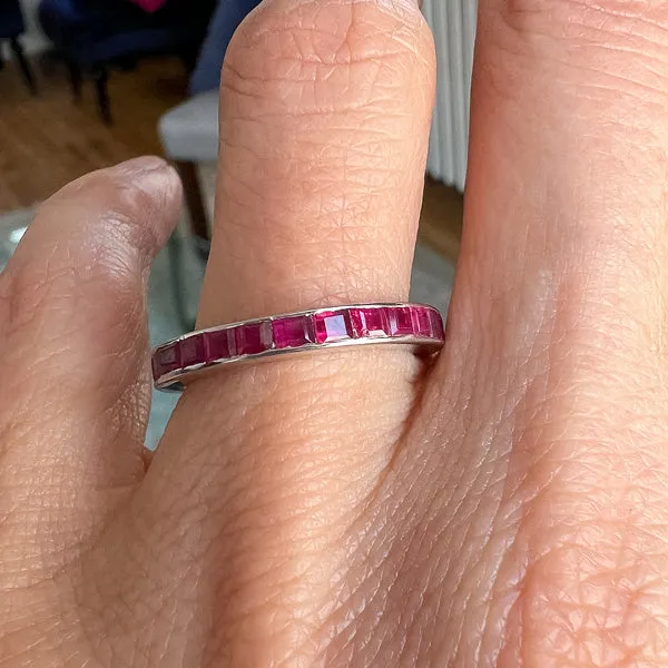 Vintage Ruby Eternity Band Ring