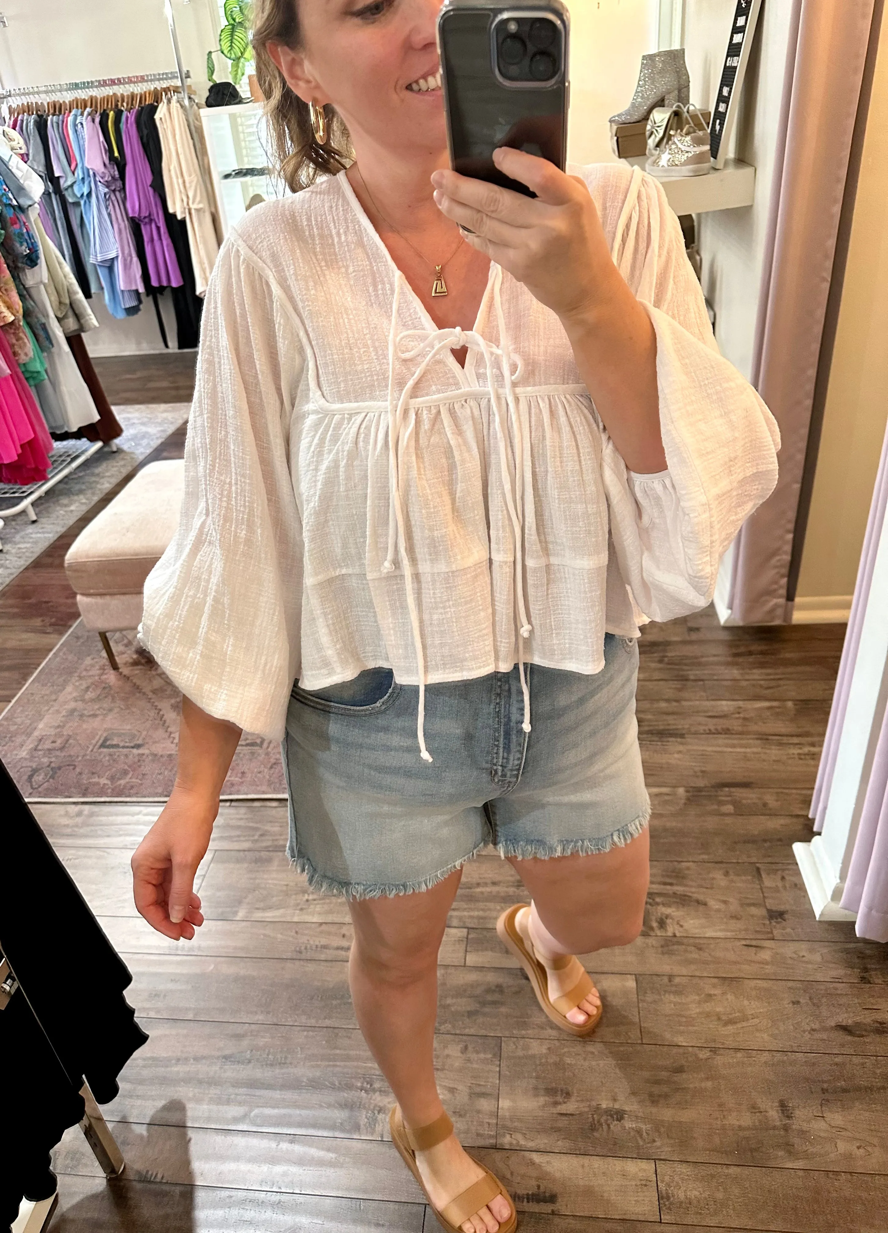 White Peasant Top