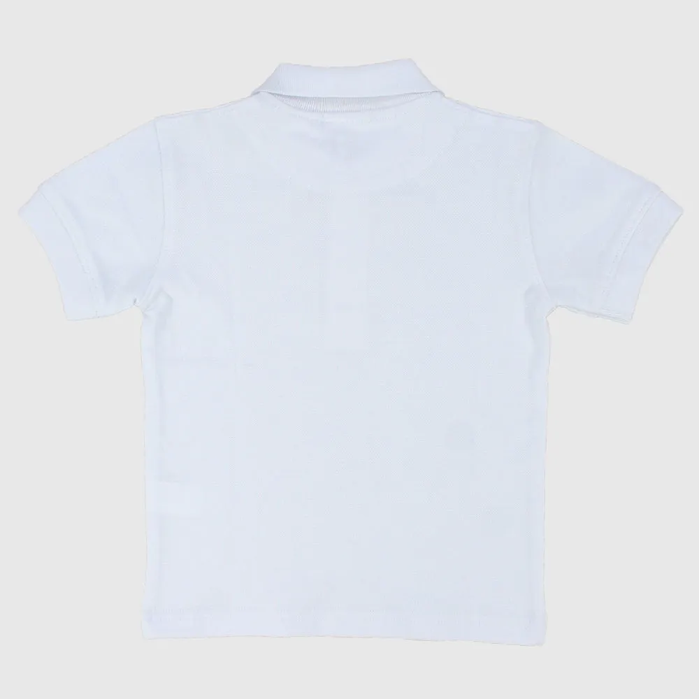 White Short-Sleeved Polo Shirt