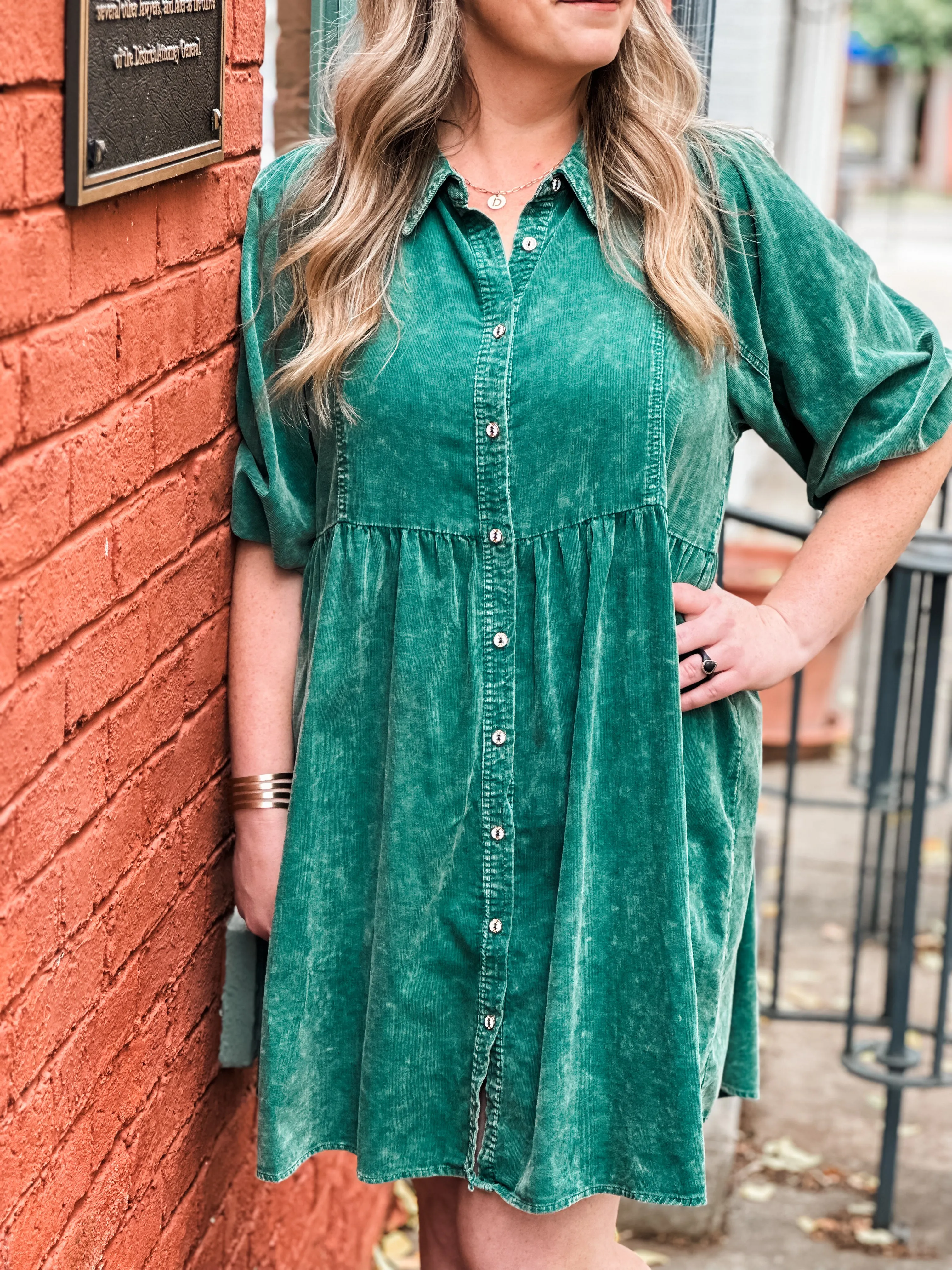 Willow Corduroy Mini Dress (S-2X)